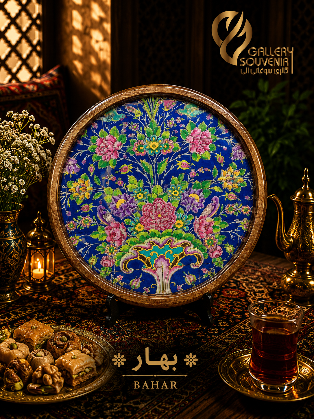 17C9FC07-02D3-4690-9A96-DA6DC684950C سینی چوبی گرد بهار ۳۱ سانت - تصویر 1