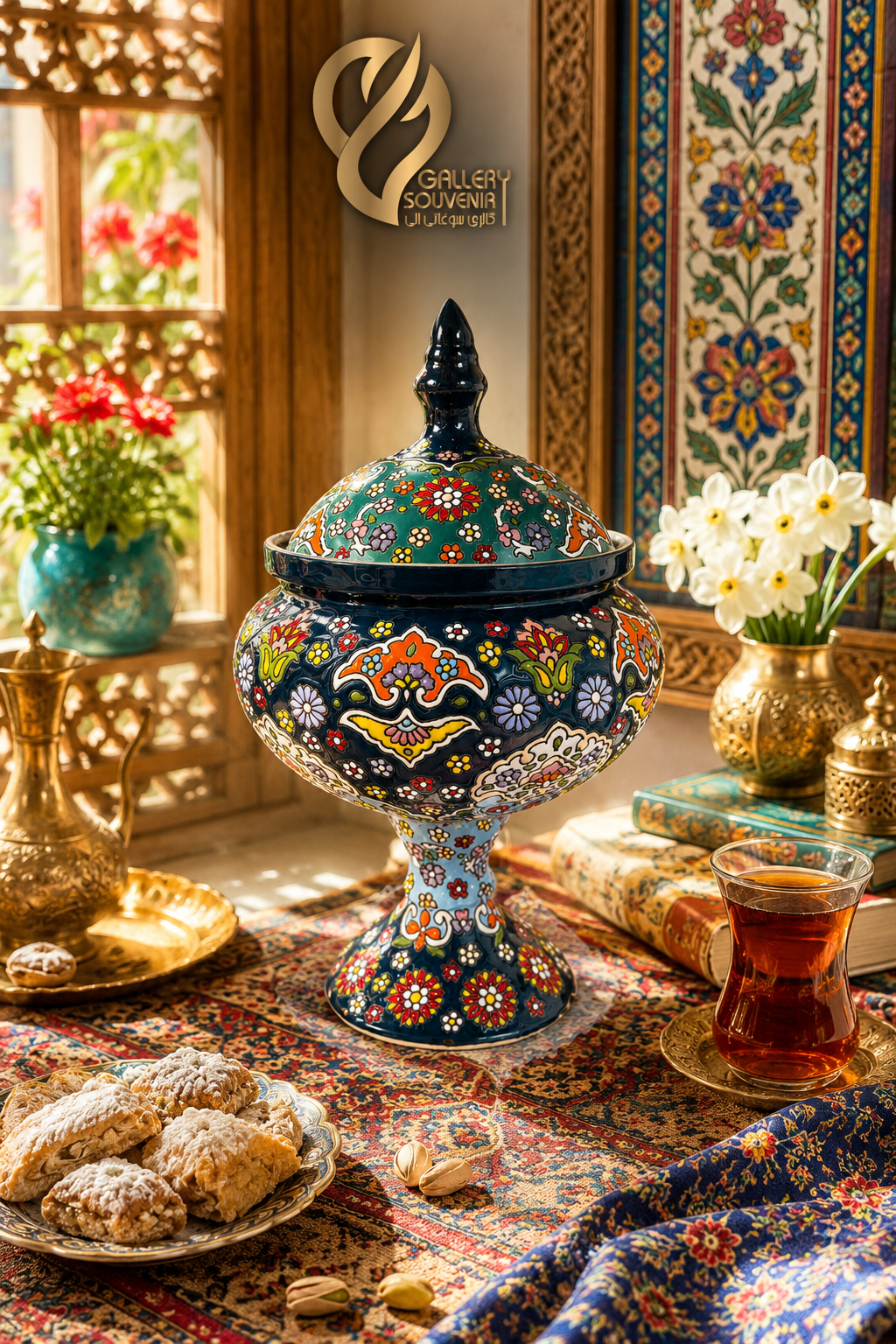 B8BC5CF9-BBD1-4F21-869D-EC384C9282B7 شکلاتخوری میناکاری سنتی - تصویر 1