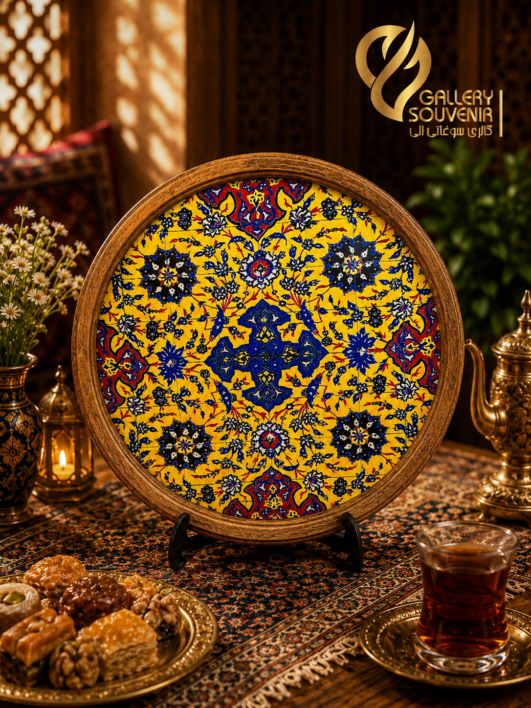 D00ADEBC-54B3-4CF4-ADBC-FDA1E78AB2BE سینی چوبی گرد ترنج - تصویر 1